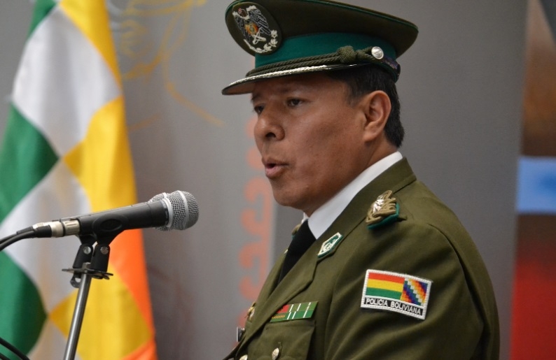 Coronel Rómulo Delgado nuevo comandante General de la Policía en la Casa Grande del Pueblo/Foto. ABI