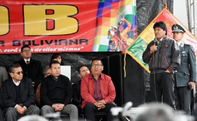 El presidente Evo Morales celebró el 67 aniversario de creación de la Central Obrera Boliviana (COB)