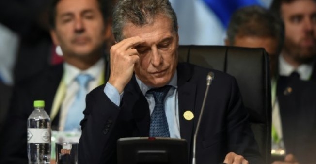 El presidente argentino, Mauricio Macri, en la Cumbre de las Américas en Lima el 14 de abril de 2018