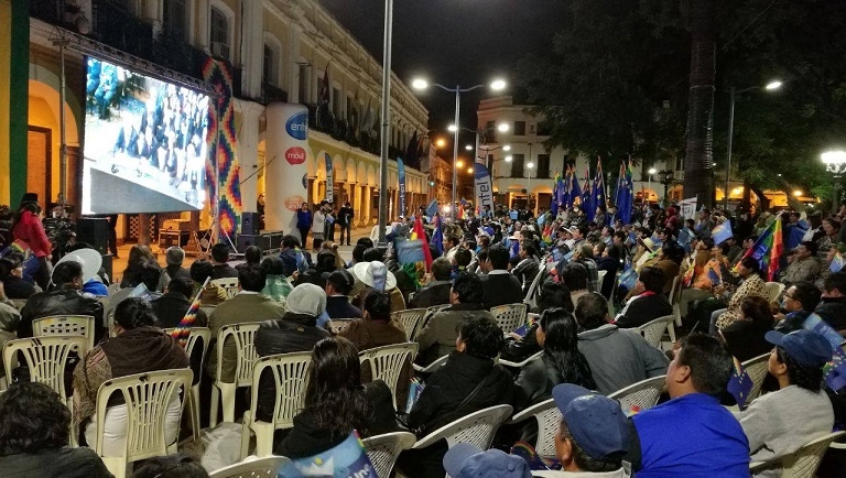 Acompañamiento del pueblo boliviano a la última fase de la demanda marítima contra Chile. Foto: RRSS