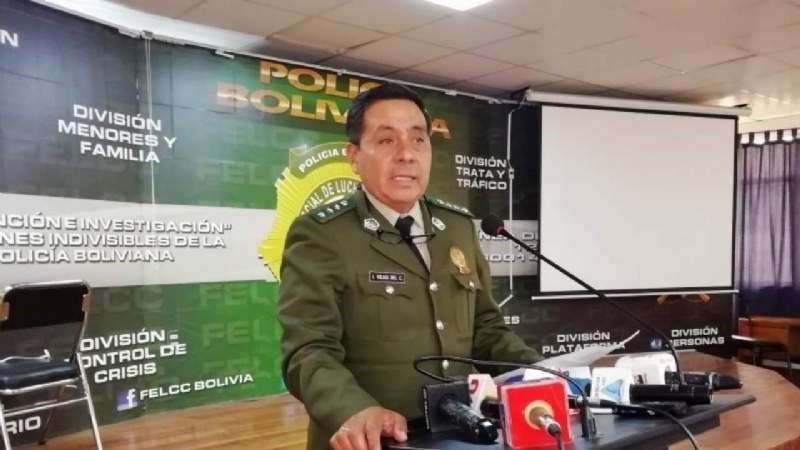 El director nacional de la Felcc, Iván Rojas, en una conferencia de prensa anterior. / Foto: Archivo