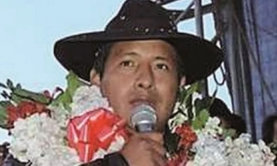  candidato a la Gobernación de La Paz por la agrupación Jallalla, Santos Quispe