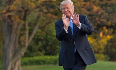 El presidente de EE.UU. Donald Trump en el jardín sur de la Casa Blanca en Washington, DC. Foto: RT