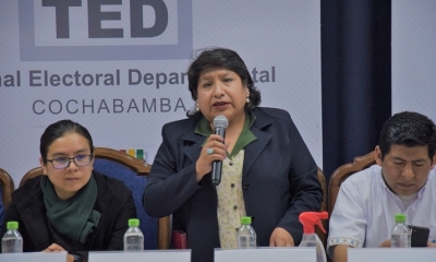 La vocal del Tribunal Supremo Electoral (TSE), Dina Chuquimia.