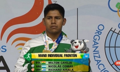 Milton Cayoja ganó el torneo de pelota vasca. Foto: RRSS