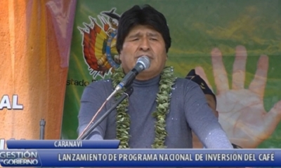 El Presidente Evo Morales. Foto: Btv (Facebook)