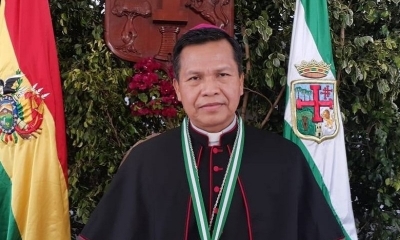 El Monseño René Leigue, elegido como arzobispo de Santa Cruz. 