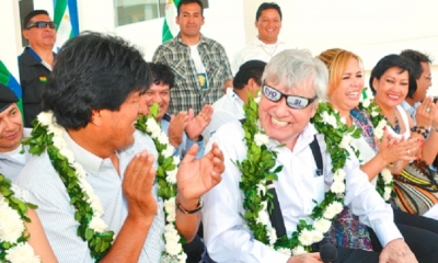 Percy Fernández apoyó la campaña de repostulación de Evo Morales para el referendo del 21-F