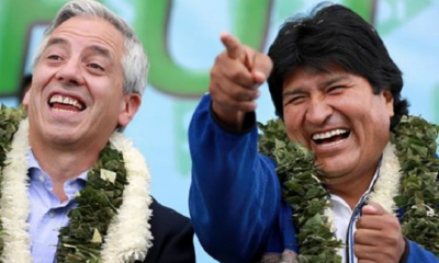 El expresidente Evo Morales Ayma y el exvicepresidente Álvaro García Linera,