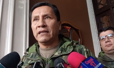 El director nacional de la Fuerza Especial de Lucha Contra el Narcotráfico (FELCN), coronel Ismael Villca
