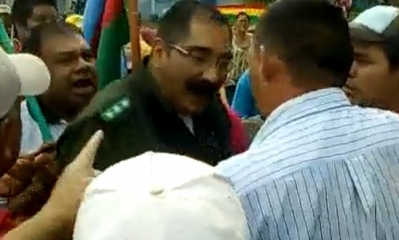 Se registraron forcejeos con los bloqueadores/Foto. Captura de pantalla 