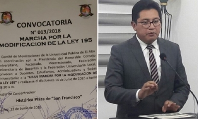 La convocatoria a marcha de la UPEA y el Viceministro Quiroga.