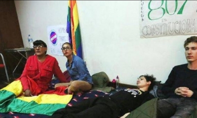 Piquete del colectivo GLBT/Foto. RRSS