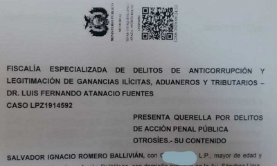 Parte de la denuncia presentada por el TSE. Foto: Twitter / Francisco Vargas