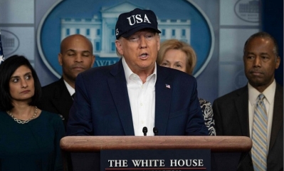 Trump, en el anuncio de hoy en la Casa Blanca Fuente: AFP