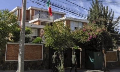 La fachada de la Embajada mexicana en La Paz | AFP