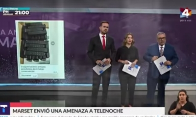 Periodistas de Telenoche denunciando que recibieron el mismo mensaje que los periodistas bolivianos