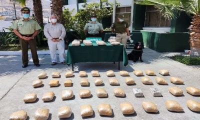 La Droga decomisada en la vecina nación.