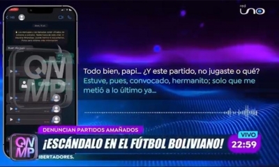 Imagen del video presentado por el programa Que No Me Pierda, de la Red Uno, sobre los audios vinculados a presuntos hechos de corrupción en el fútbol