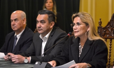La presidenta, Jeanine Áñez. | Foto: @MinPresidencia