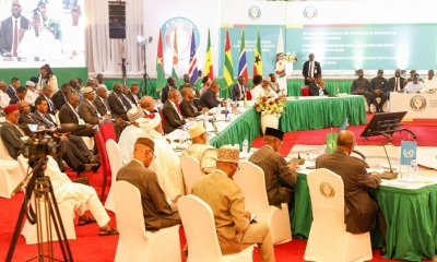 La cumbre extraordinaria de la CEDEAO sobre Níger en Abuya, Nigeria, el 10 de agosto de 2023.