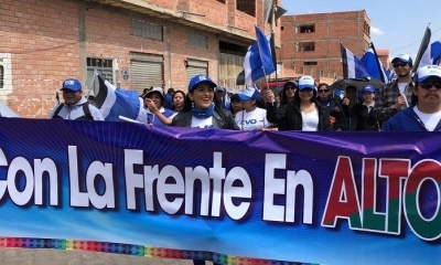 Foto / Archivo : Con una marcha multitudinaria, el Movimiento al Socialismo (MAS) desarrolló su campaña política en la ciudad de El Alto