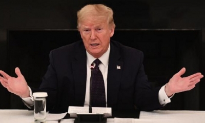 El presidente de EE.UU., Donald Trump, dijo este 18 de mayo del 2020 que podría suspender sus aportes a la OMS permanentemente. Foto: AFP.  