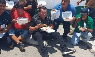 El alcalde almorzó en un punto de bloqueo del DM 1