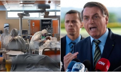 air Bolsonaro criticó el cierre de escuelas y comercios adoptado por algunos estados brasileños para contener el avance del coronavirus. | Fuente: AFP