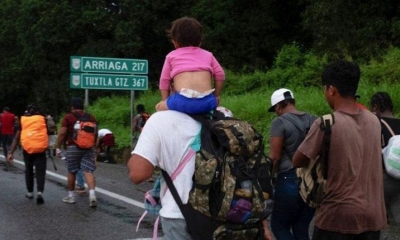 Migrantes en un caravana hacia EEUU. | AFP
