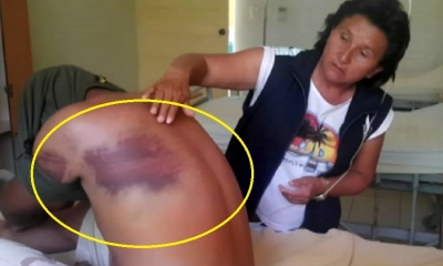 Así quedó el cuerpo del sargento/Foto. RRSS
