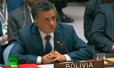 El embajador de Bolivia ante la Organización de Naciones Unidas (ONU), Sacha LLorenti