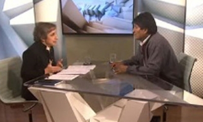 Entrevista a Evo Morales en CNN Foto: captura