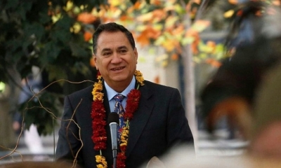 Pedro Edmunds, alcalde de la chilena Isla de Pascua. Foto: Twitter (Evo Morales Ayma)