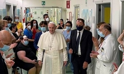 El papa Francisco, ayer, en Oncología Pediátrica del Policlínico Agostino Gemelli en Roma, donde se encontraba