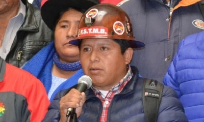 El secretario ejecutivo de la Central Obrera Boliviana (COB), Juan Carlos Huarachi