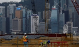 Trabajadores en Guangzhou, Hong Kong, China, 21 de julio de 2017. 