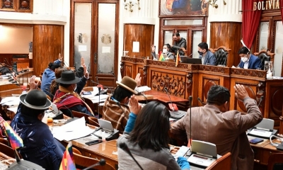 Diputados votan durante una sesión anterior en el hemiciclo de la Cámara de Diputados.
