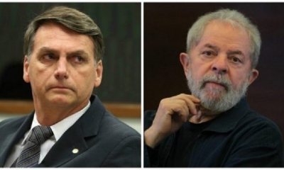 El presidente de Brasil, Jair Bolsonaro, y el exmandatario, Lula da Silva