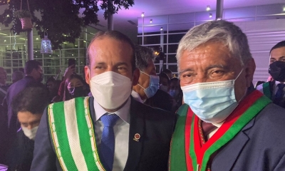 El gobernador del departamento de Santa Cruz, Fernando Camacho y el alcalde de de La Paz, Iván Arias.