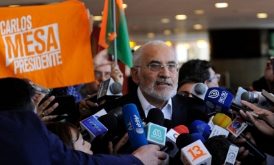 El expresidente y candidato de la alianza Comunidad Ciudadana , Carlos Mesa