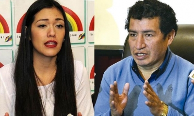 Los legisladores Adriana Salvatierra y Victor Borda.