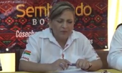 Gimena Borges Ugarte, directora Departamental del Instituto Nacional de Reforma Agraria/Foto.Captura de pantalla 