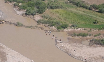 Imágenes aéreas de Pojo, donde hubo un desborde de los ríos en la zona.