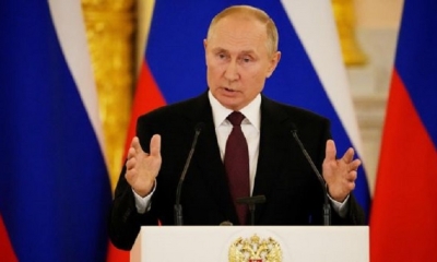 El presidente de Rusia, Vladímir Putin, durante una conferencia de prensa