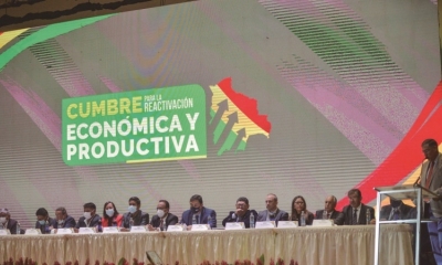 Los empresarios de todo el país se reunieron ayer en el Campo Ferial Chuquiago Marka. Foto: Carlos Sánchez