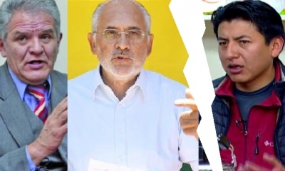 Rolando Villena, Carlos Mesa y Marco Pumari/Foto. Kandire 