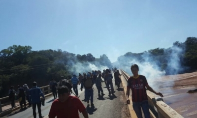 El lunes la Policía ya gasificó en Machareti. Foto: RRSS