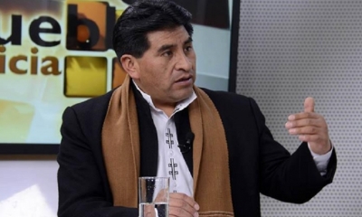 César Cocarico, ministro de Desarrollo Rural y Tierras/Foto. RRSS
