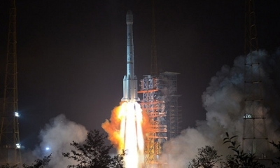 China lanza su nuevo satélite APSTAR-6C en el cohete portador Long March-3B desde el centro de lanzamiento de satélites en Xichang. Foto: RT